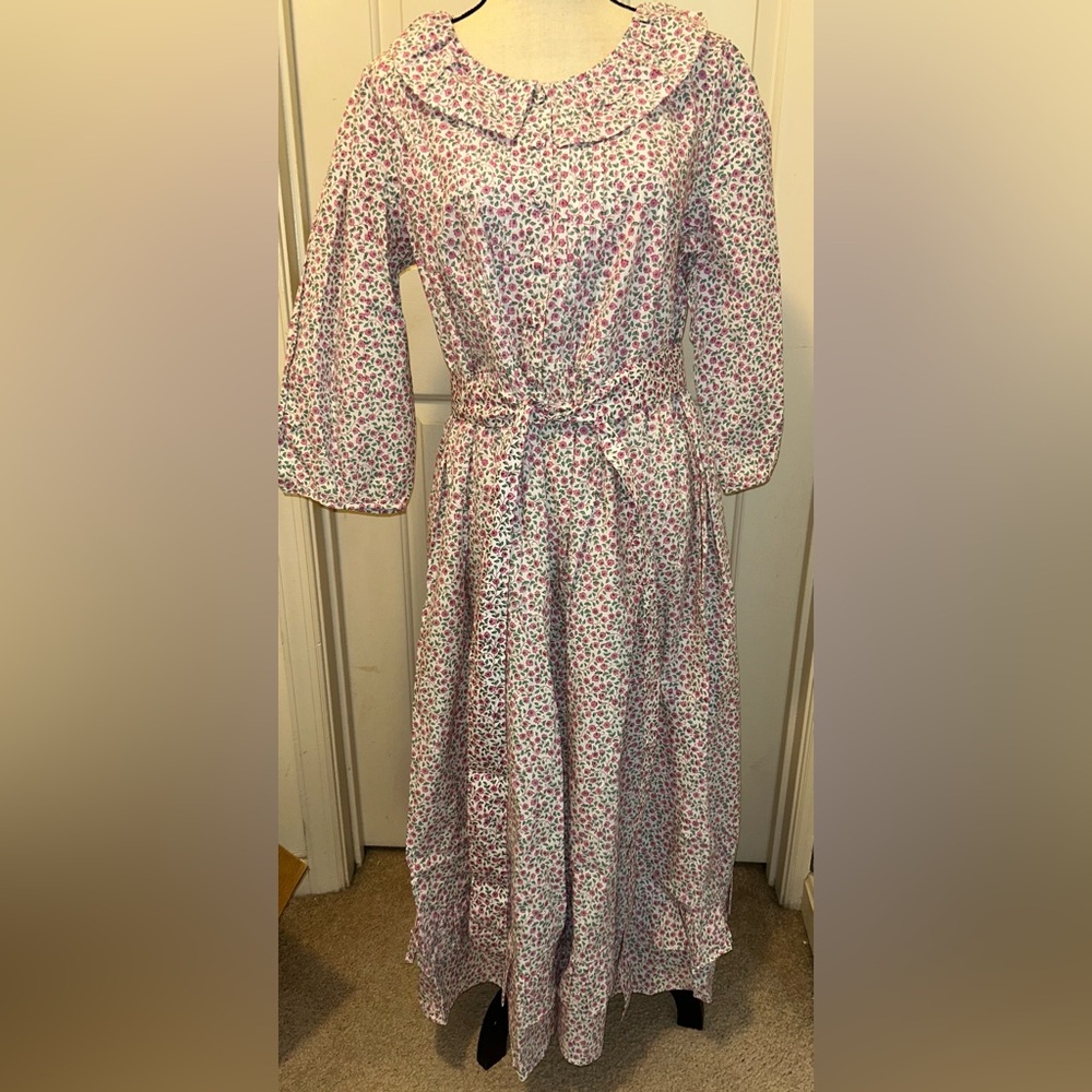 NWOT Pink City Prints Floral Roshana Pintuck Cotton Dress Women’s Large XLarge